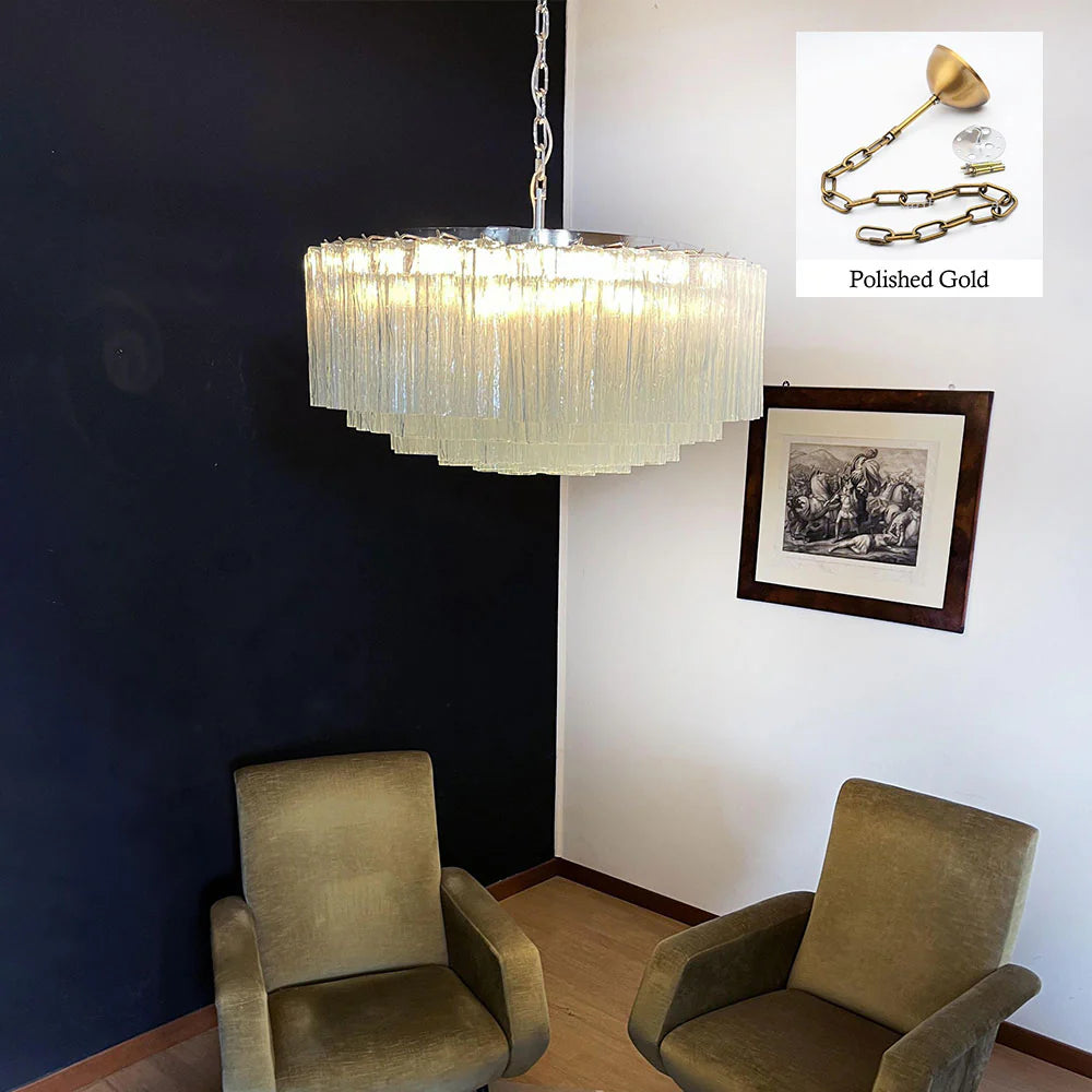 Murano Large Transparent Tube Chandelier