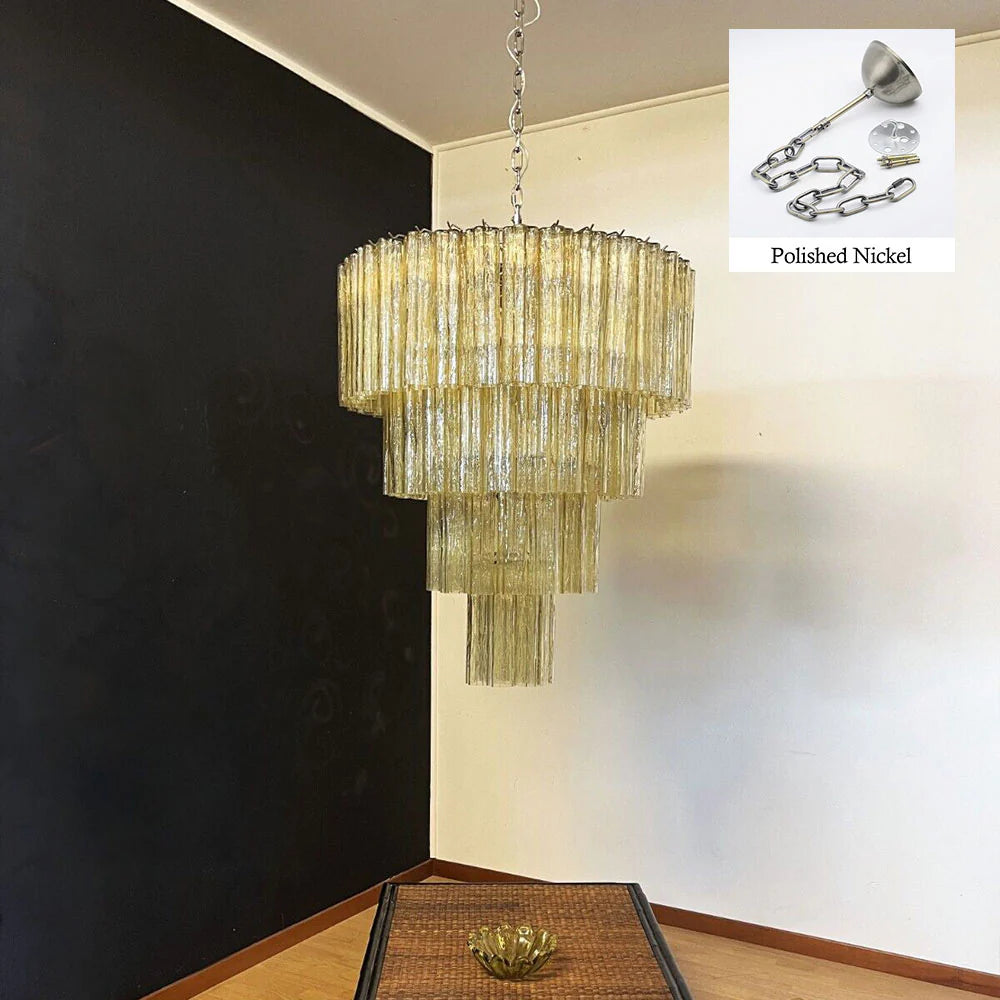 Vintage Murano Amber Tubes Chandelier