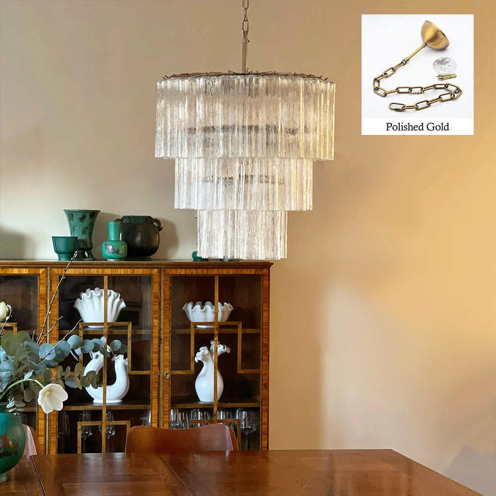 Murano Transparent Tubes Chandelier