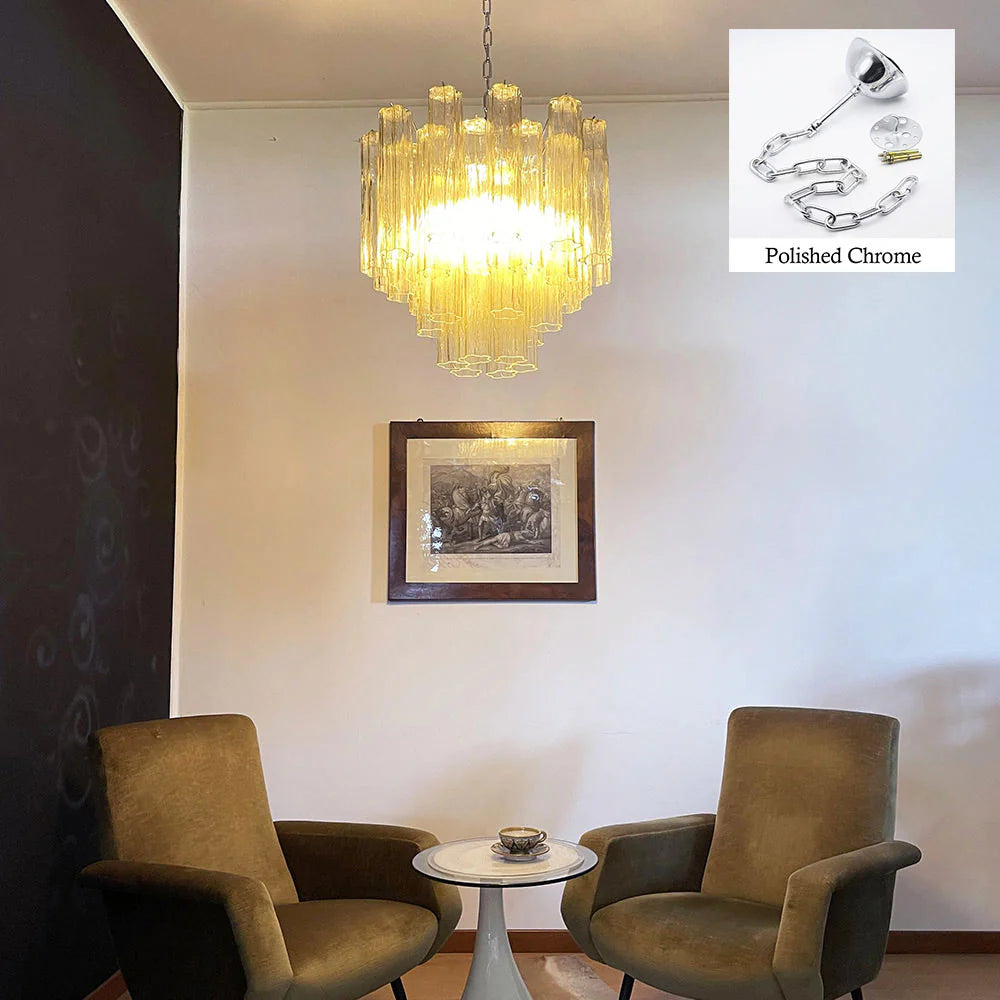 Fantastic Murano Amber Tubes Chandelier