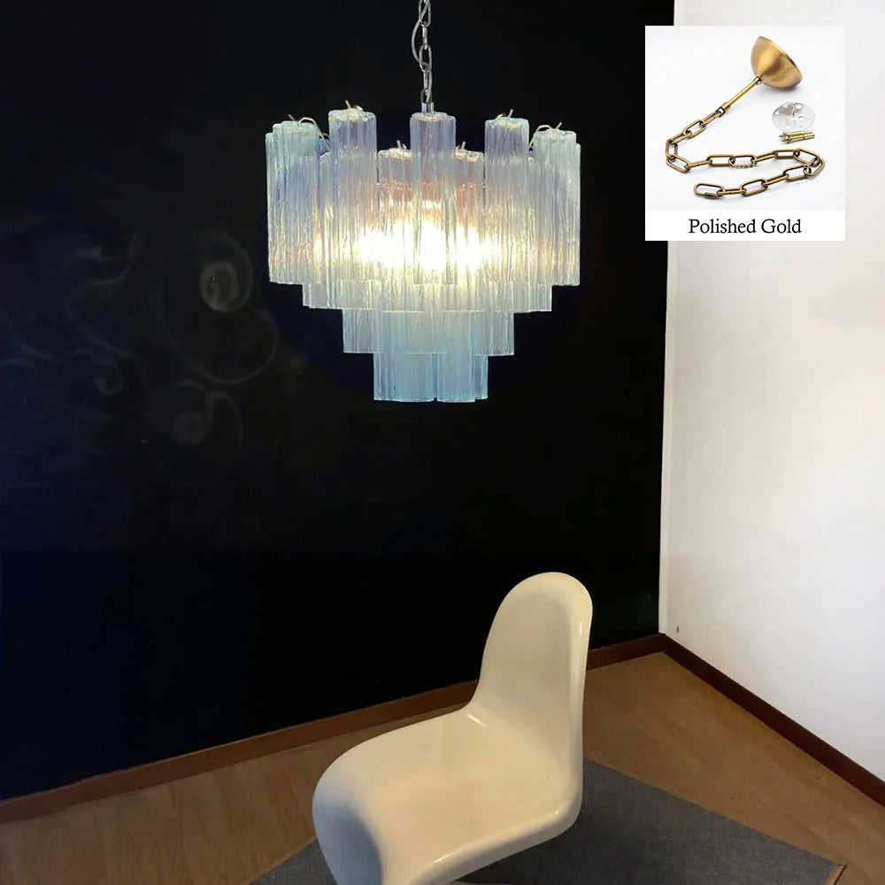 Fantastic Murano Blue Tubes Chandelier