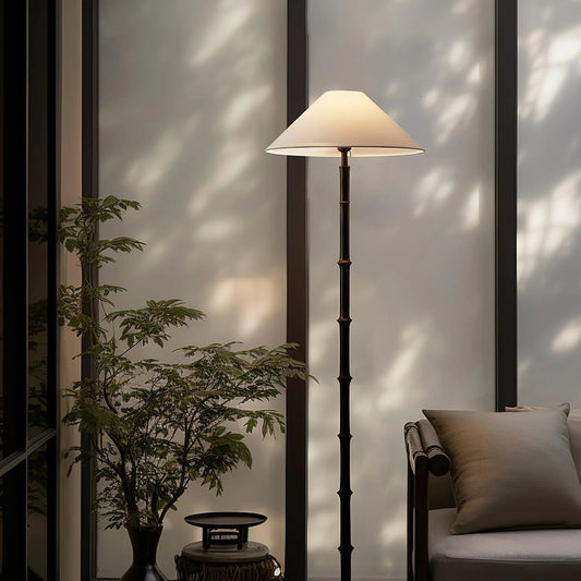 Black Bamboo Floor Lamp