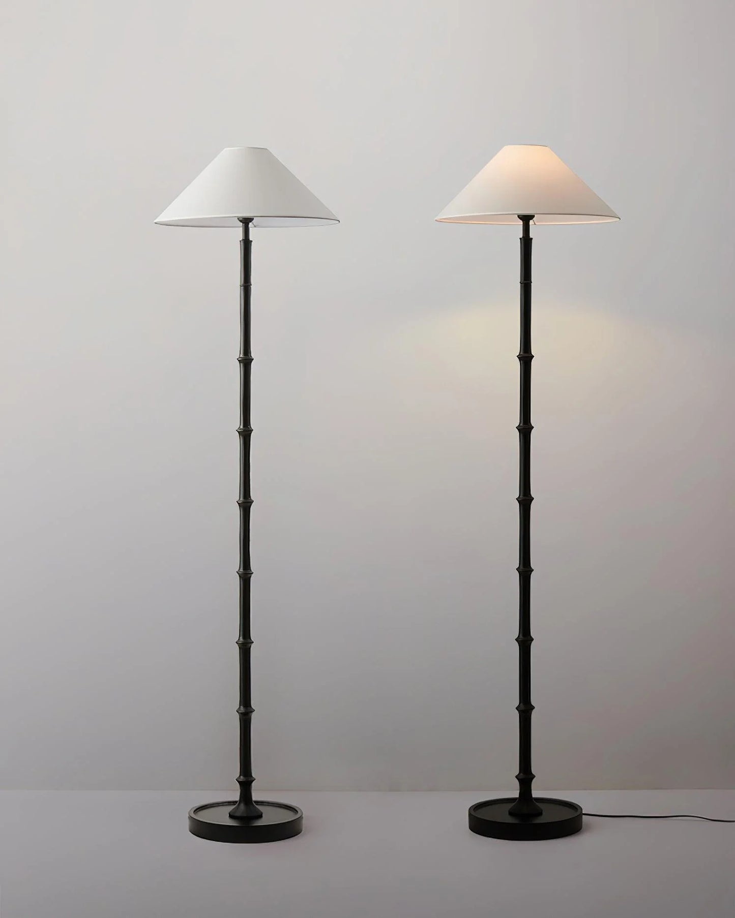 Black Bamboo Floor Lamp