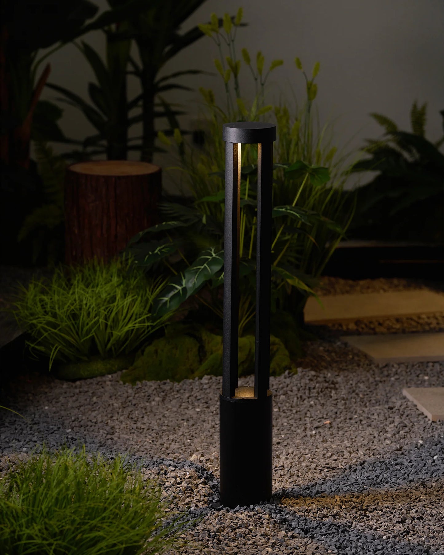 Black Cylindrical Garden Outdoor Light