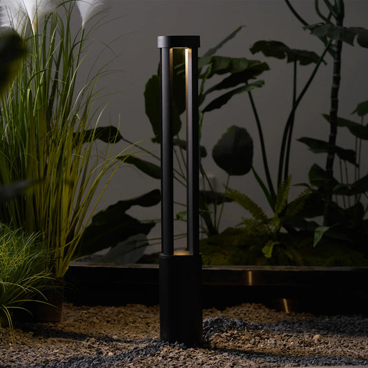 Black Cylindrical Garden Outdoor Light