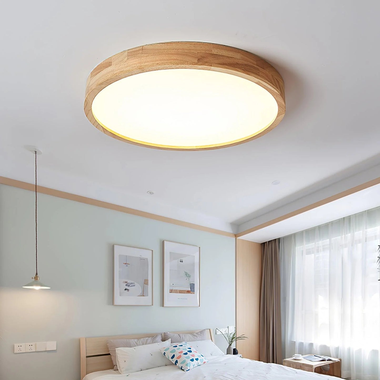 Circle Wooden Ceiling Light