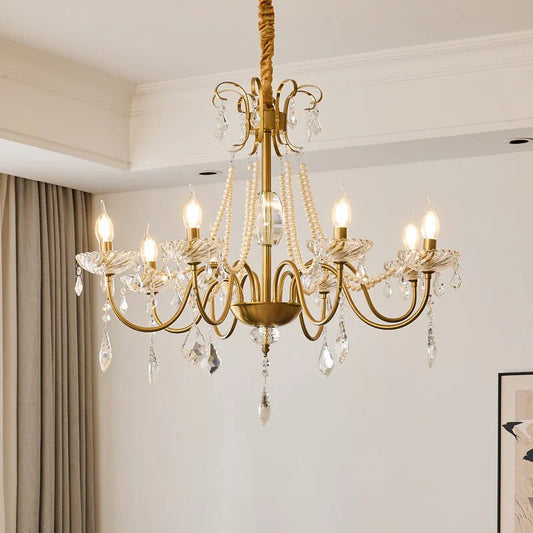 Evaria Crystal Pearl Chandelier
