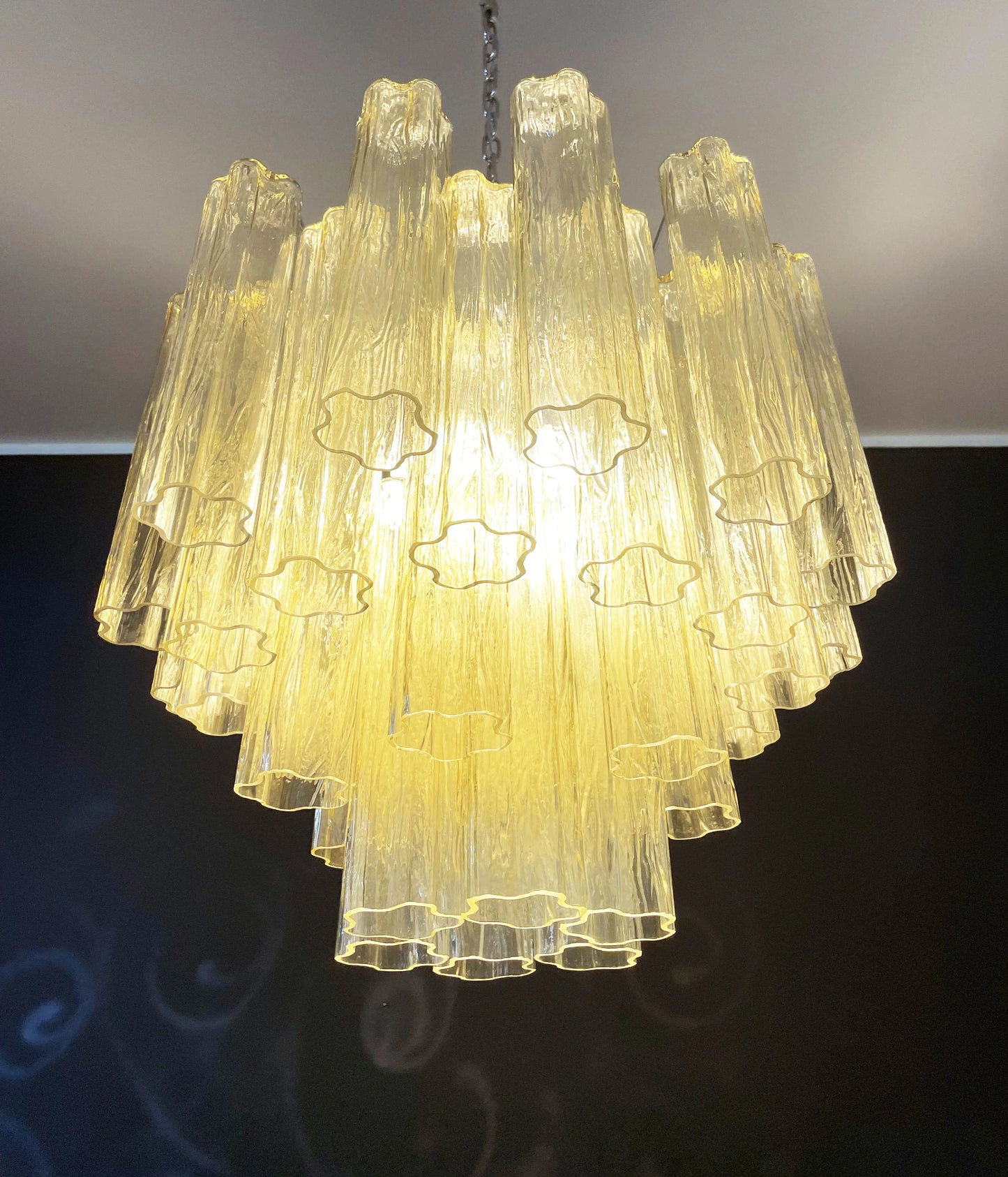 Fantastic Murano Amber Tubes Chandelier
