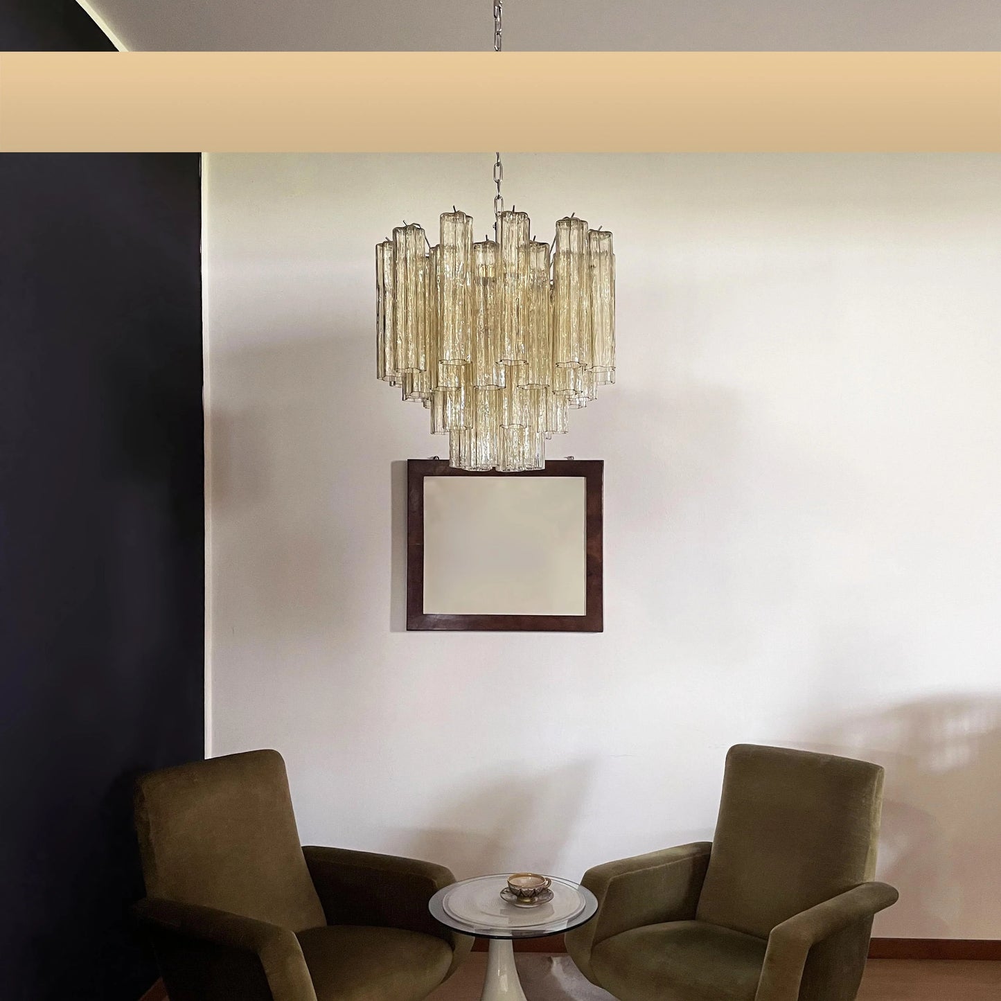 Fantastic Murano Amber Tubes Chandelier
