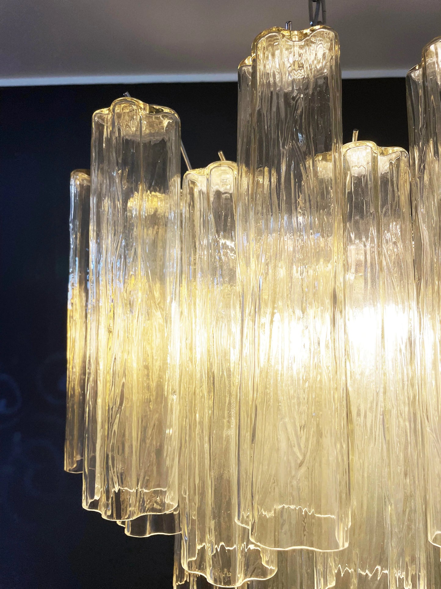 Fantastic Murano Amber Tubes Chandelier