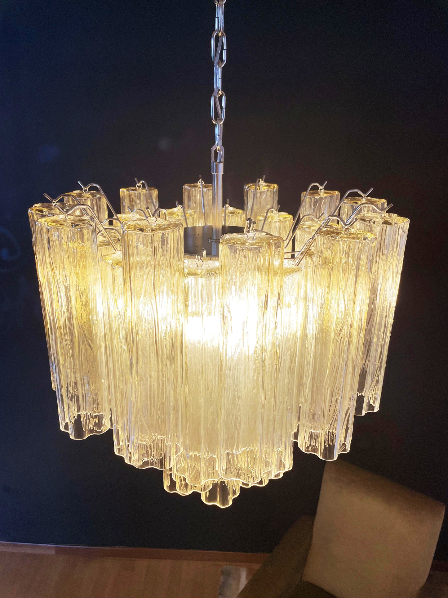 Fantastic Murano Amber Tubes Chandelier