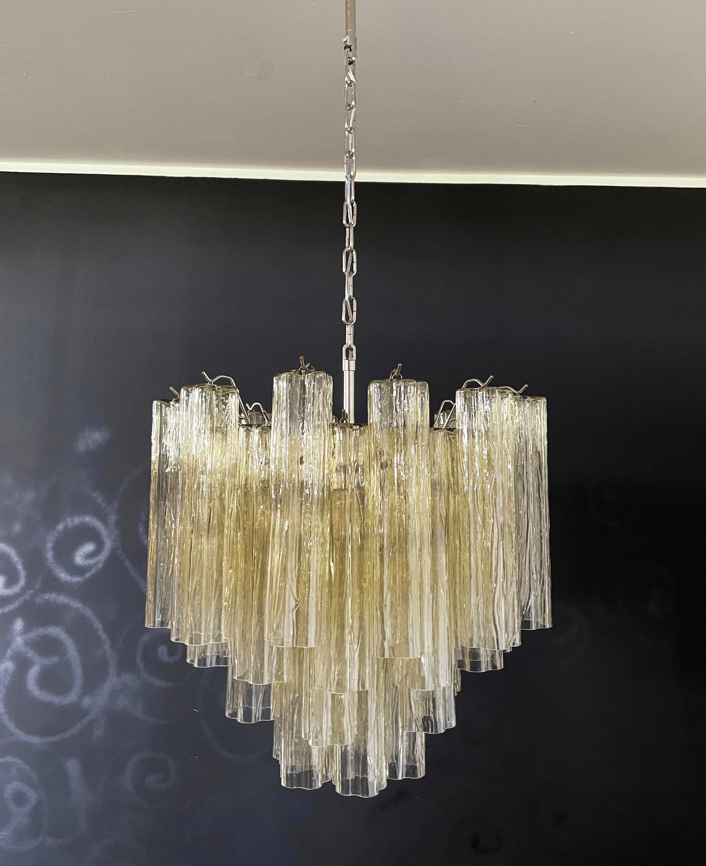Fantastic Murano Amber Tubes Chandelier