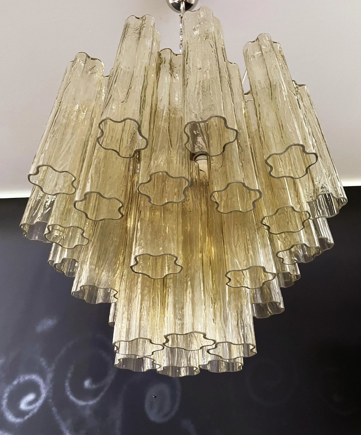 Fantastic Murano Amber Tubes Chandelier