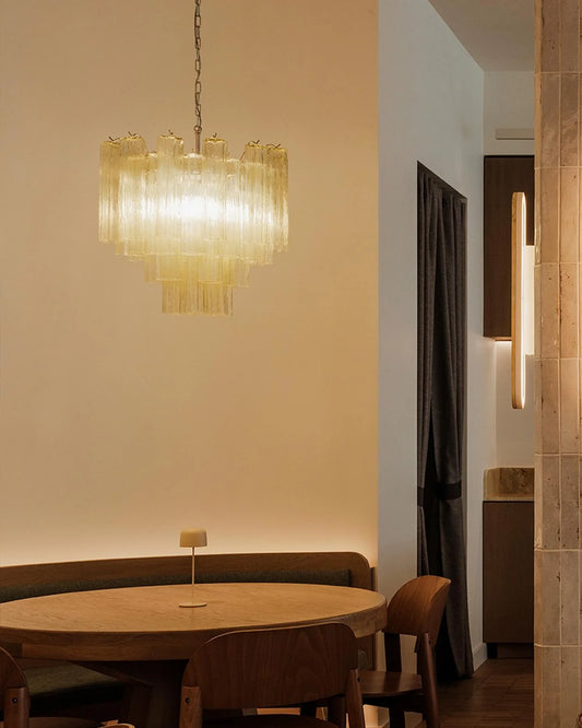 Fantastic Murano Amber Tubes Chandelier