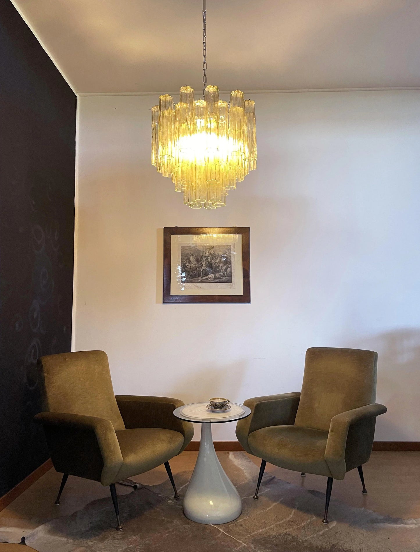 Fantastic Murano Amber Tubes Chandelier