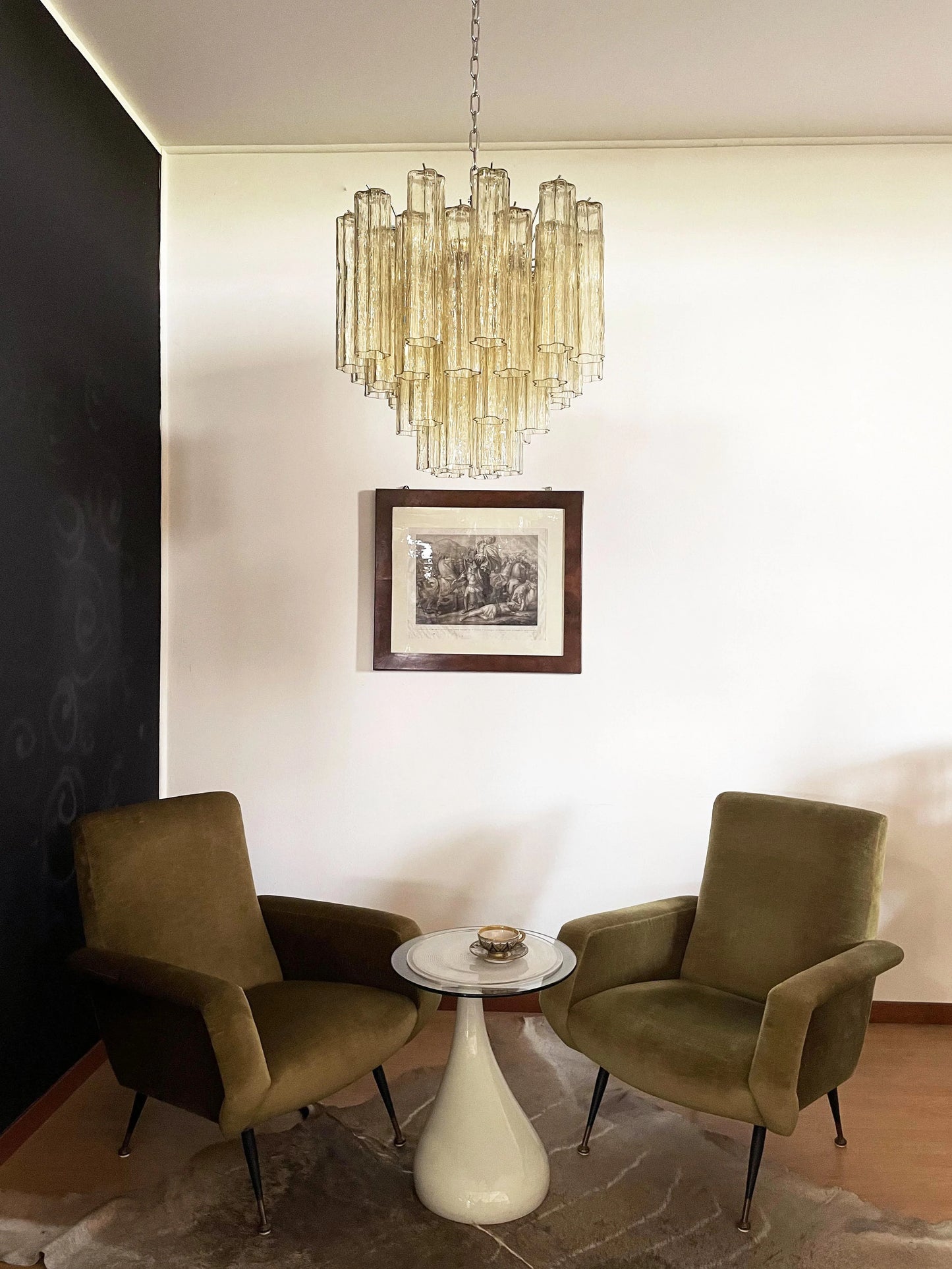 Fantastic Murano Amber Tubes Chandelier