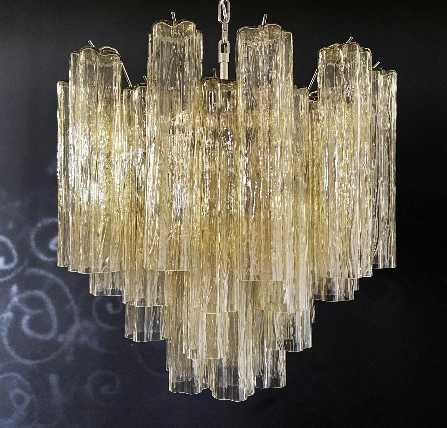 Fantastic Murano Amber Tubes Chandelier