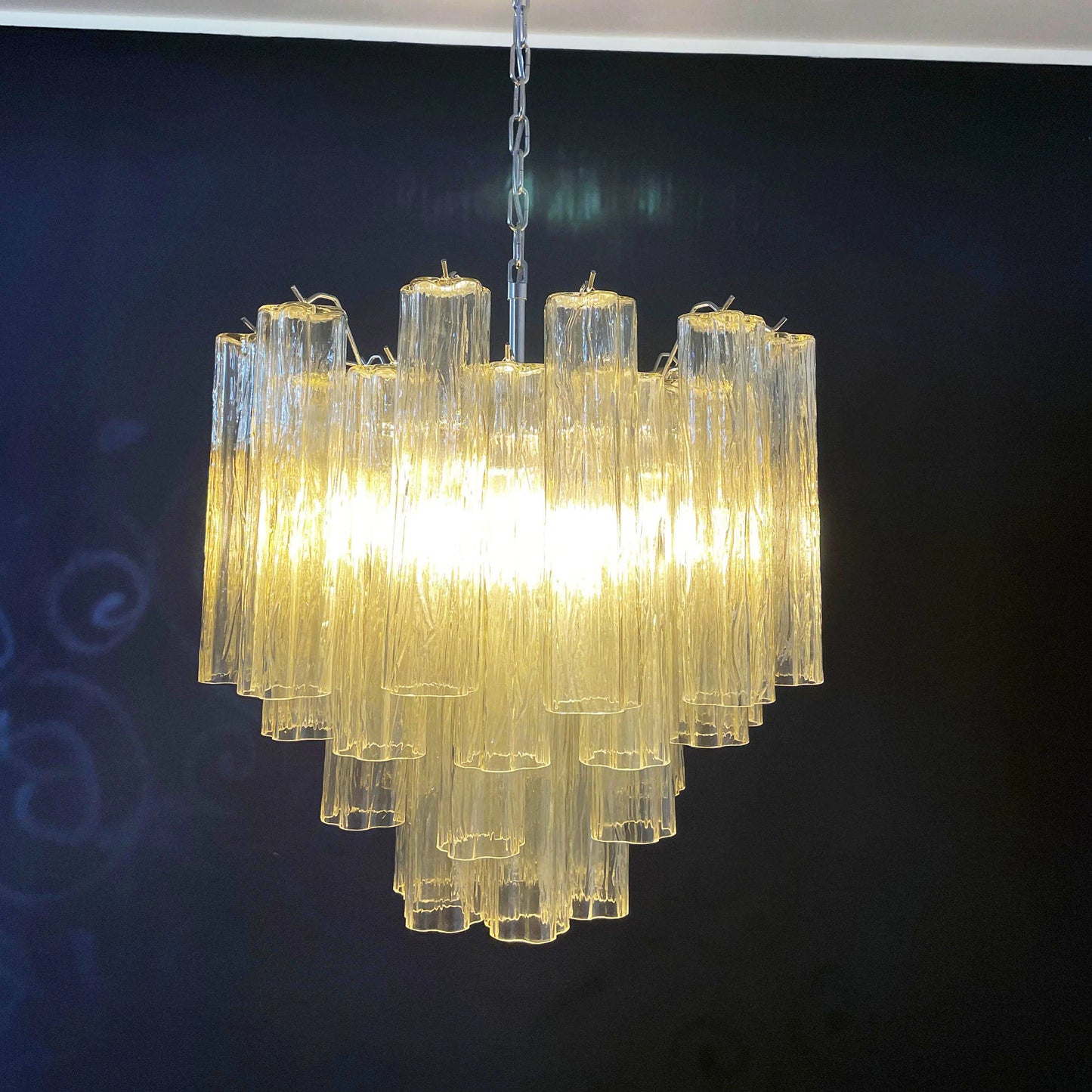 Fantastic Murano Amber Tubes Chandelier