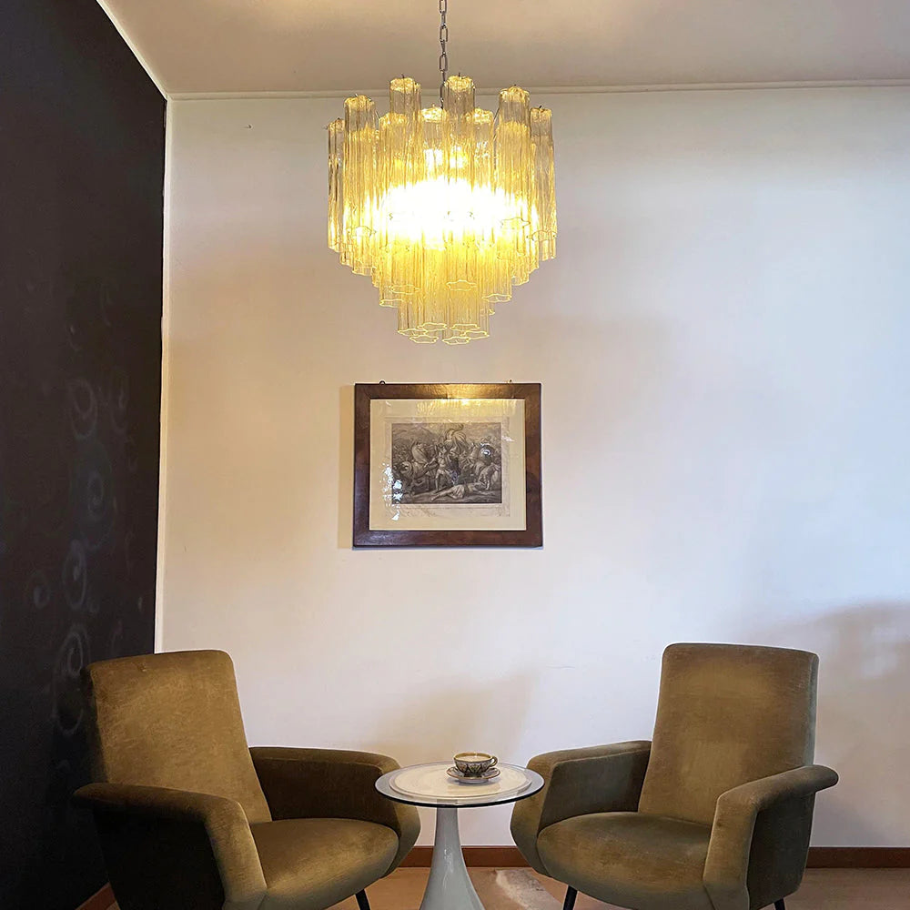 Fantastic Murano Amber Tubes Chandelier