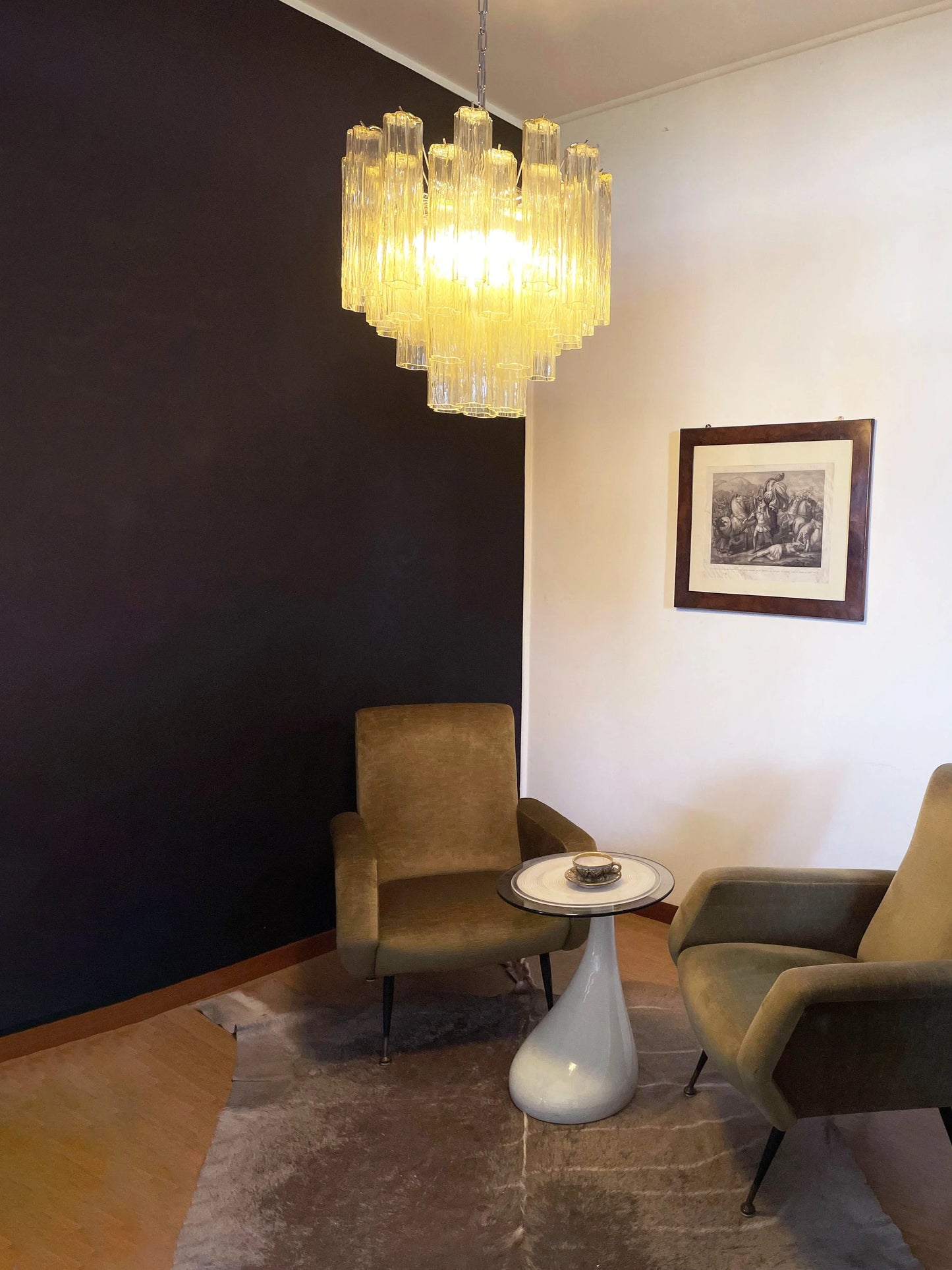 Fantastic Murano Amber Tubes Chandelier