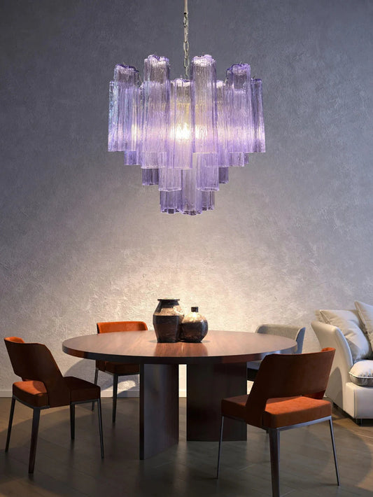 Fantastic Murano Amethyst Tubes Chandelier