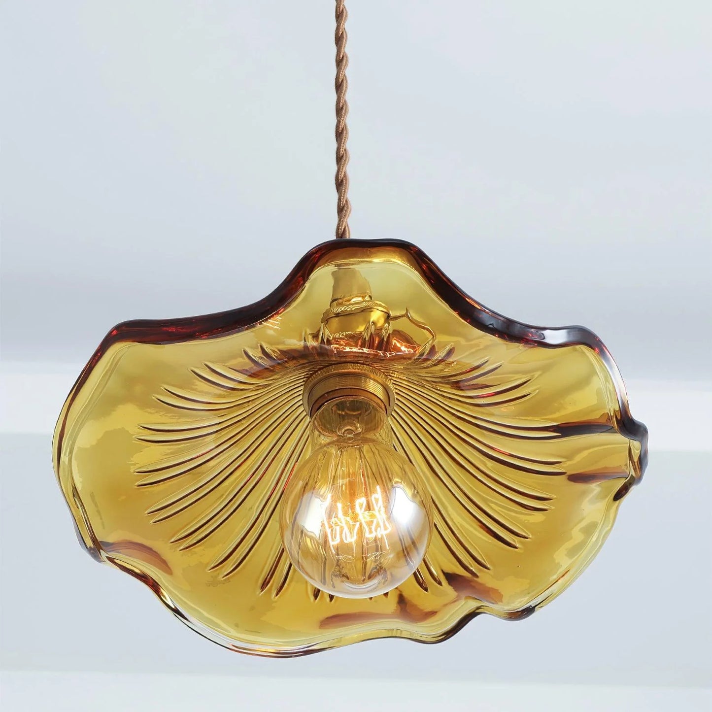 Glass Hibiscus Flower Pendant Light