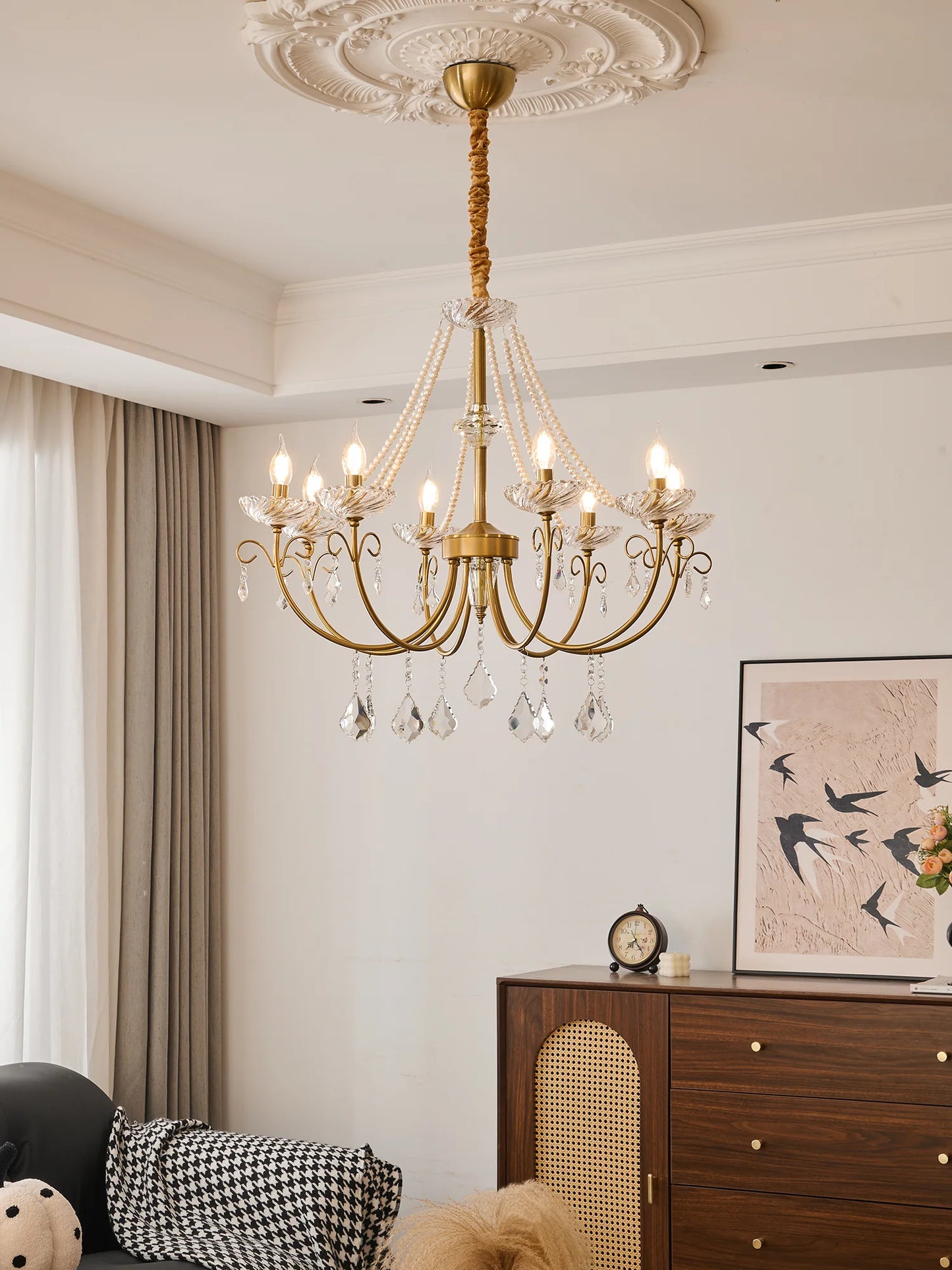 Imperial Pearl Crystal Chandelier