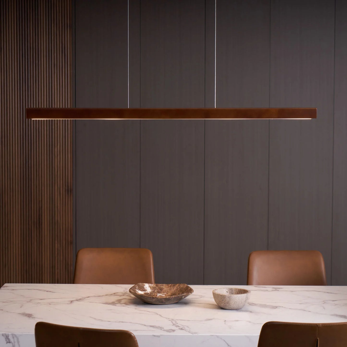 Linear Wooden Pendant Light
