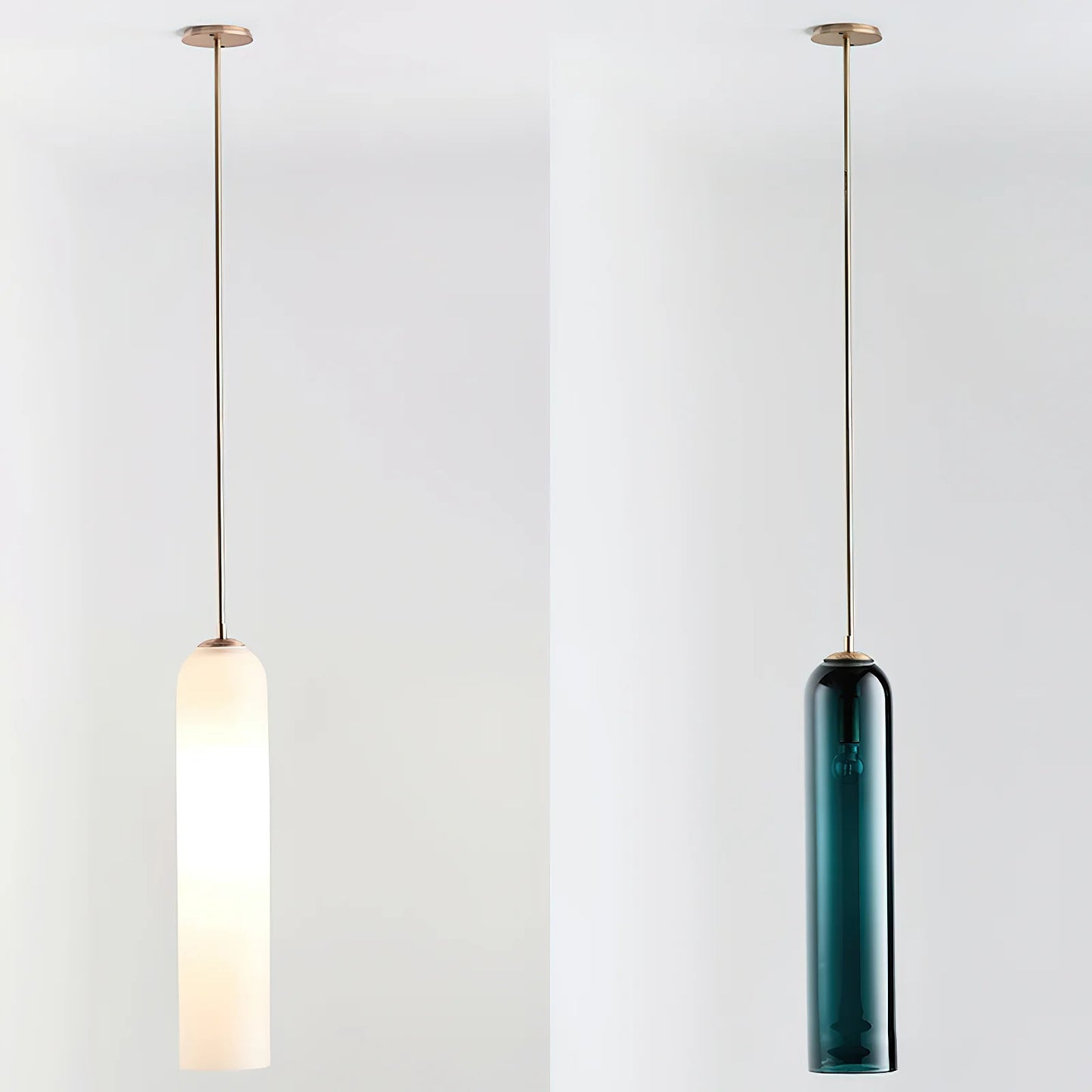 Long Tube Glass Pendant Light