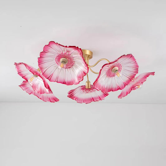 Lotus Leaf Glass Ceiling Lamp