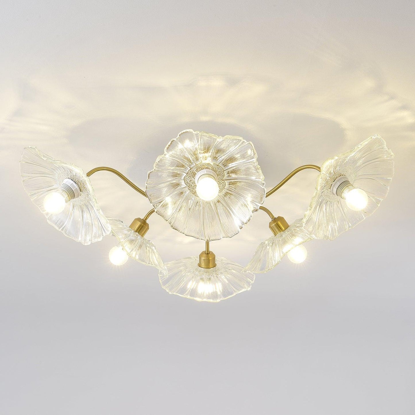 Lotus Leaf Glass Ceiling Lamp