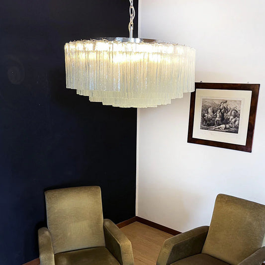 Murano Large Transparent Tube Chandelier