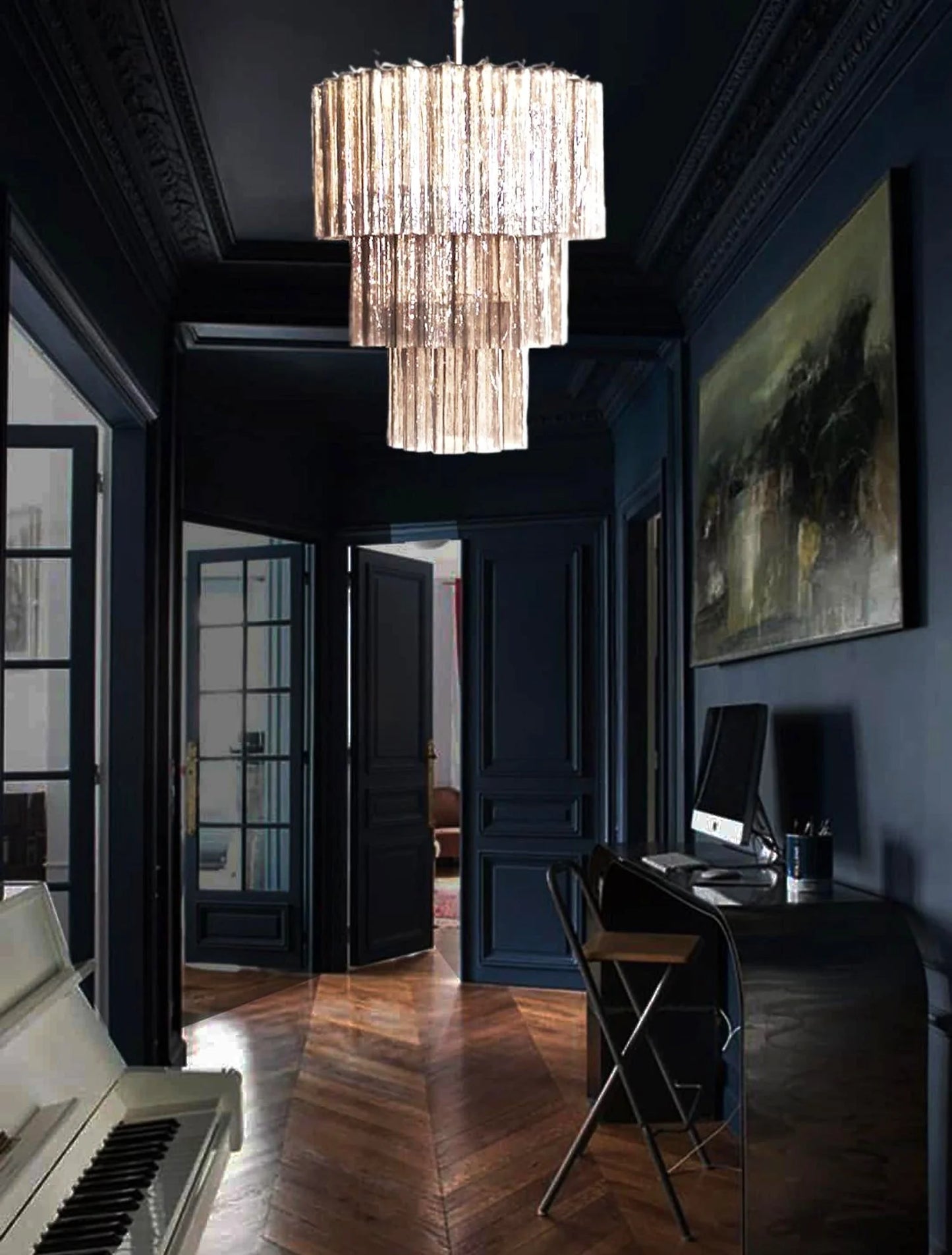 Murano Smoked Tubes Chandelier