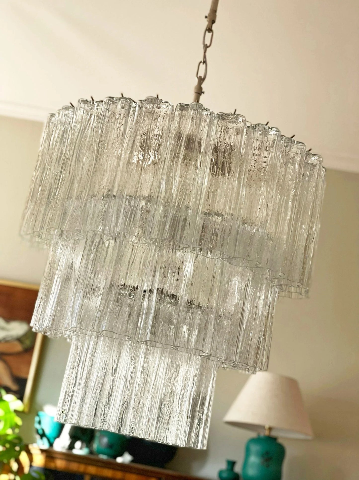 Murano Transparent Tubes Chandelier