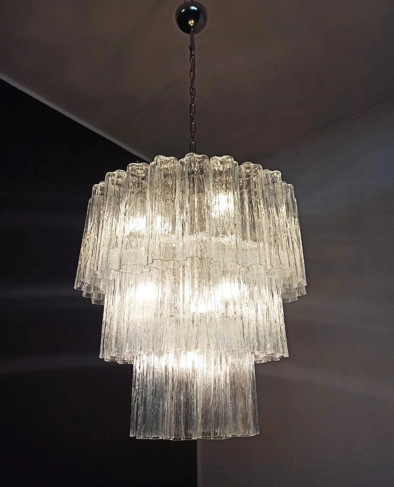 Murano Transparent Tubes Chandelier