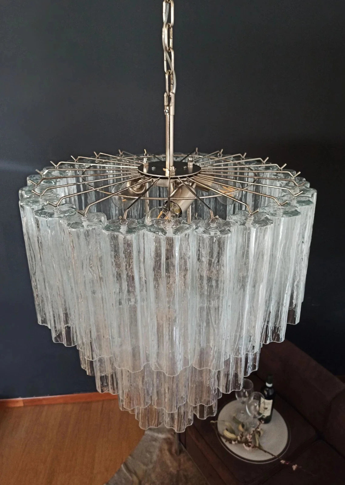 Murano Transparent Tubes Chandelier