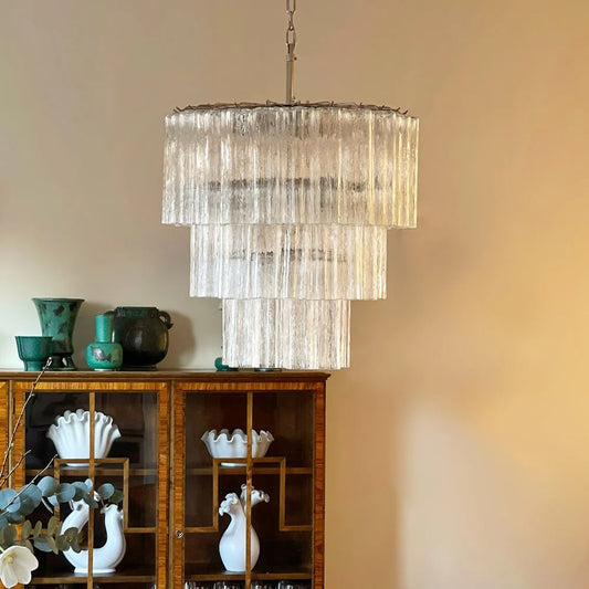 Murano Transparent Tubes Chandelier