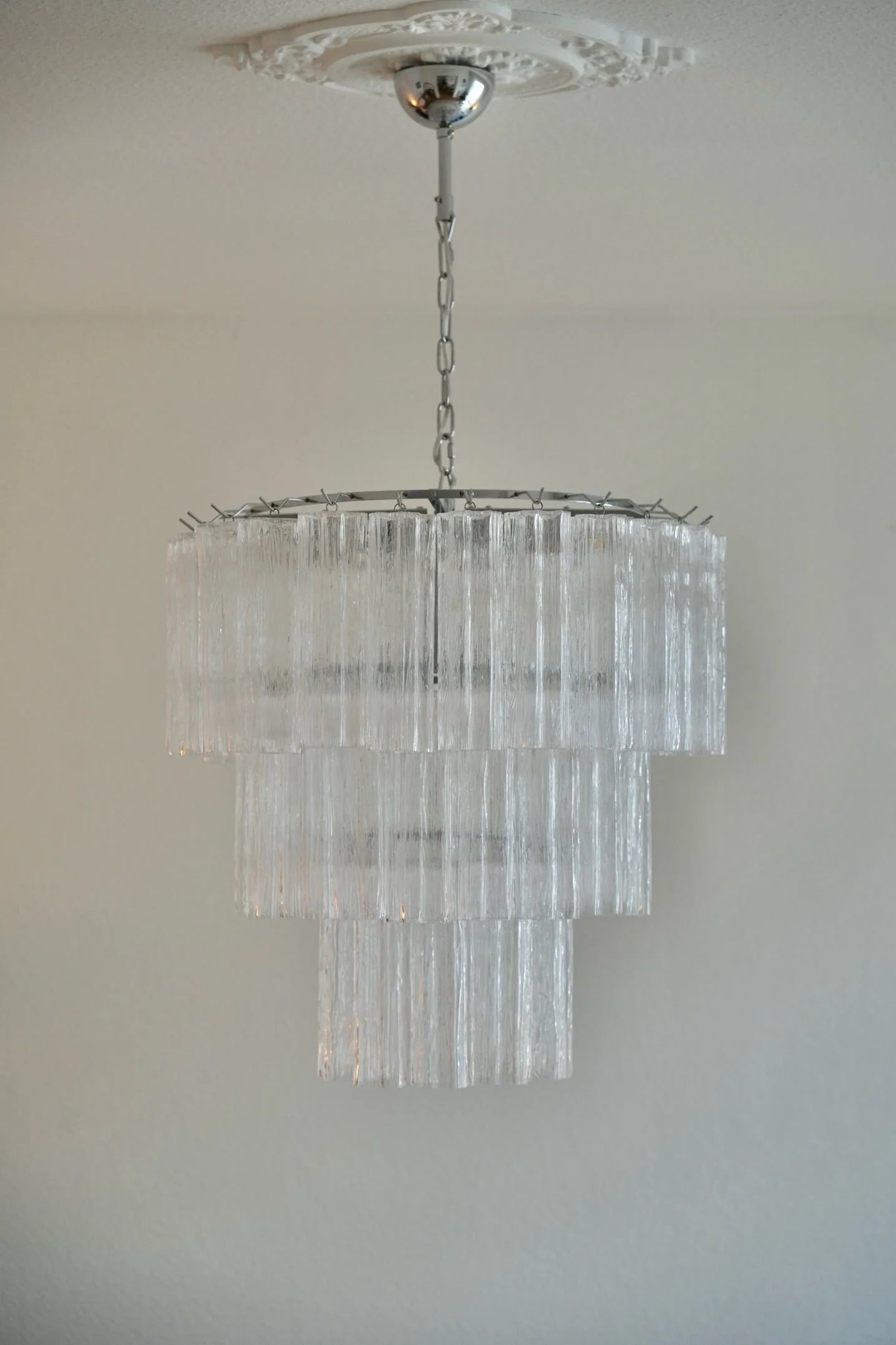 Murano Transparent Tubes Chandelier