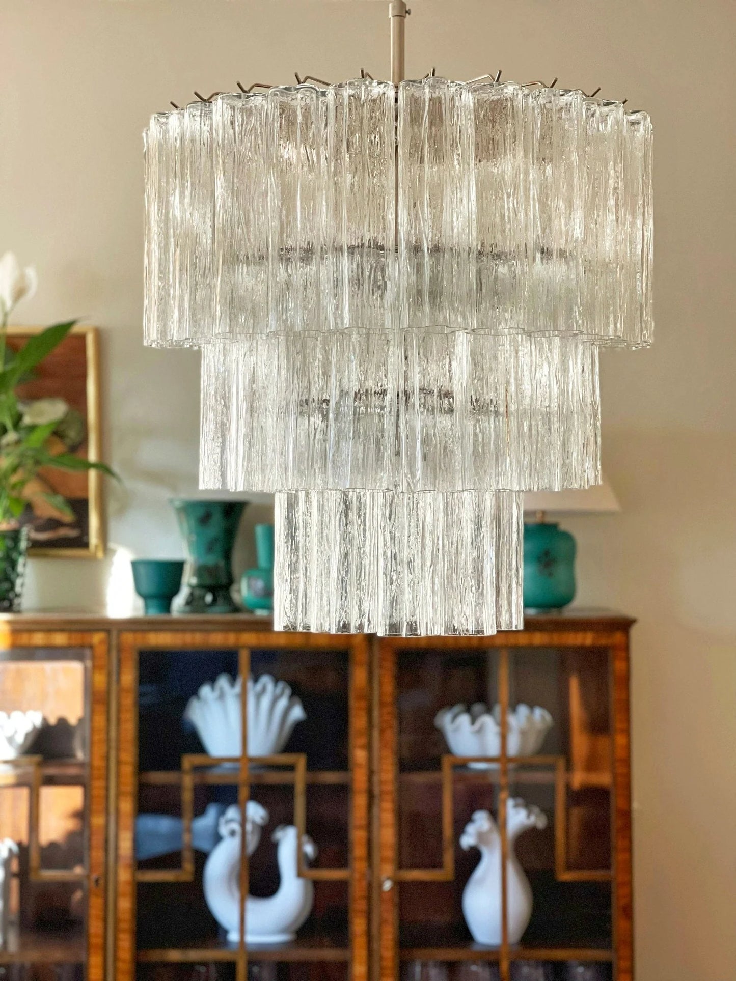 Murano Transparent Tubes Chandelier