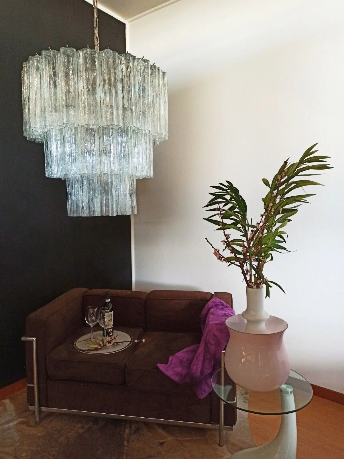 Murano Transparent Tubes Chandelier