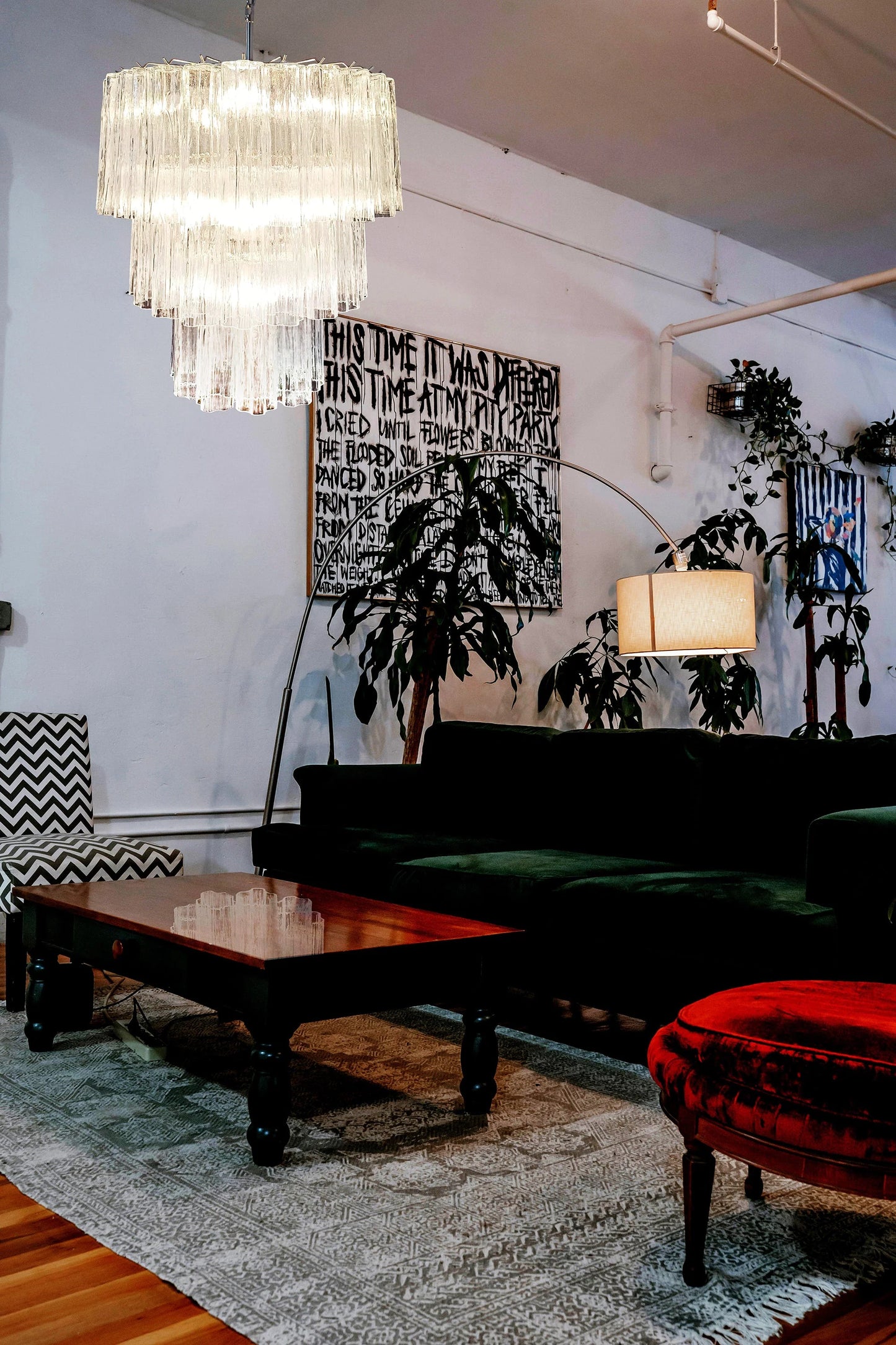 Murano Transparent Tubes Chandelier