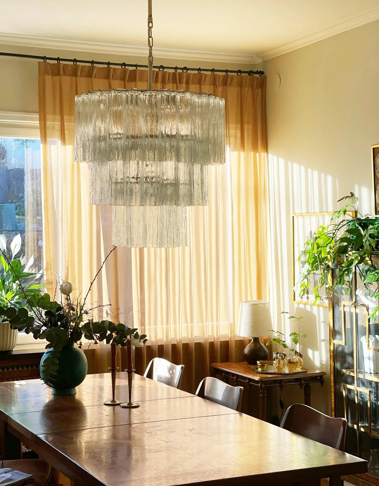 Murano Transparent Tubes Chandelier