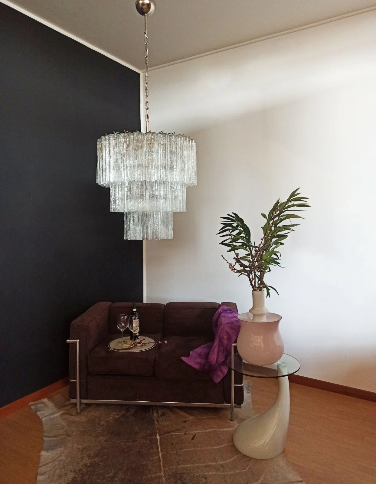 Murano Transparent Tubes Chandelier
