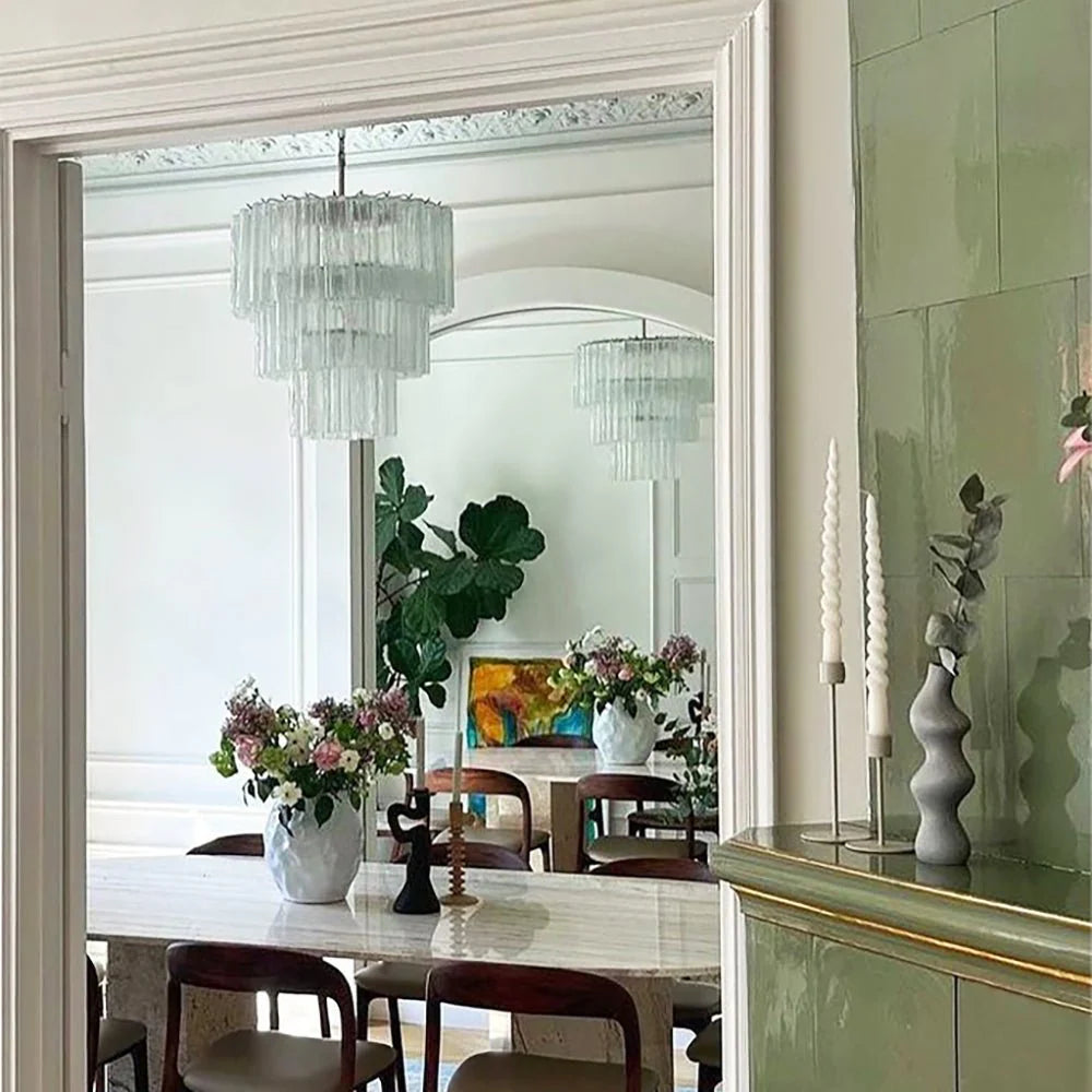 Murano Transparent Tubes Chandelier