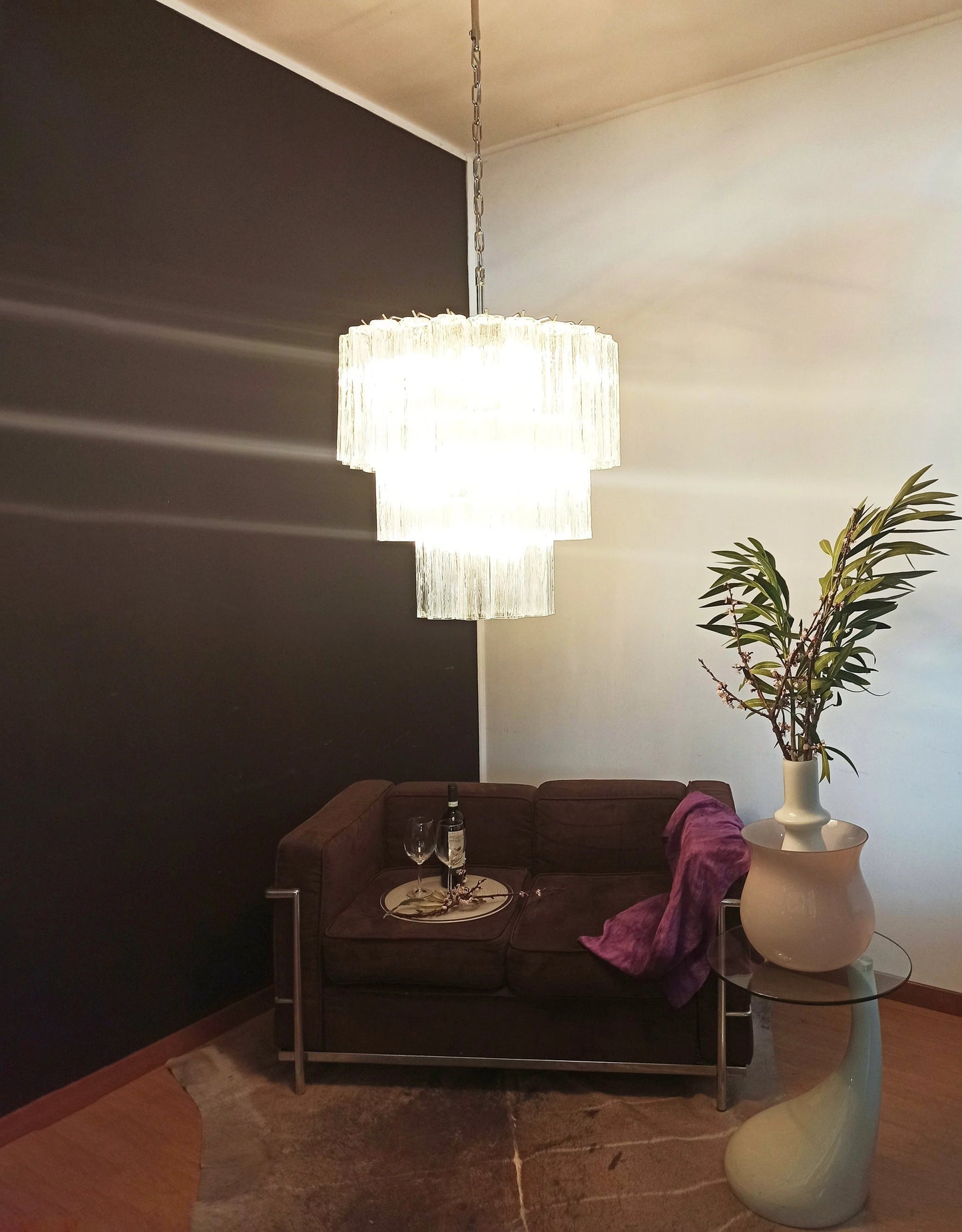 Murano Transparent Tubes Chandelier