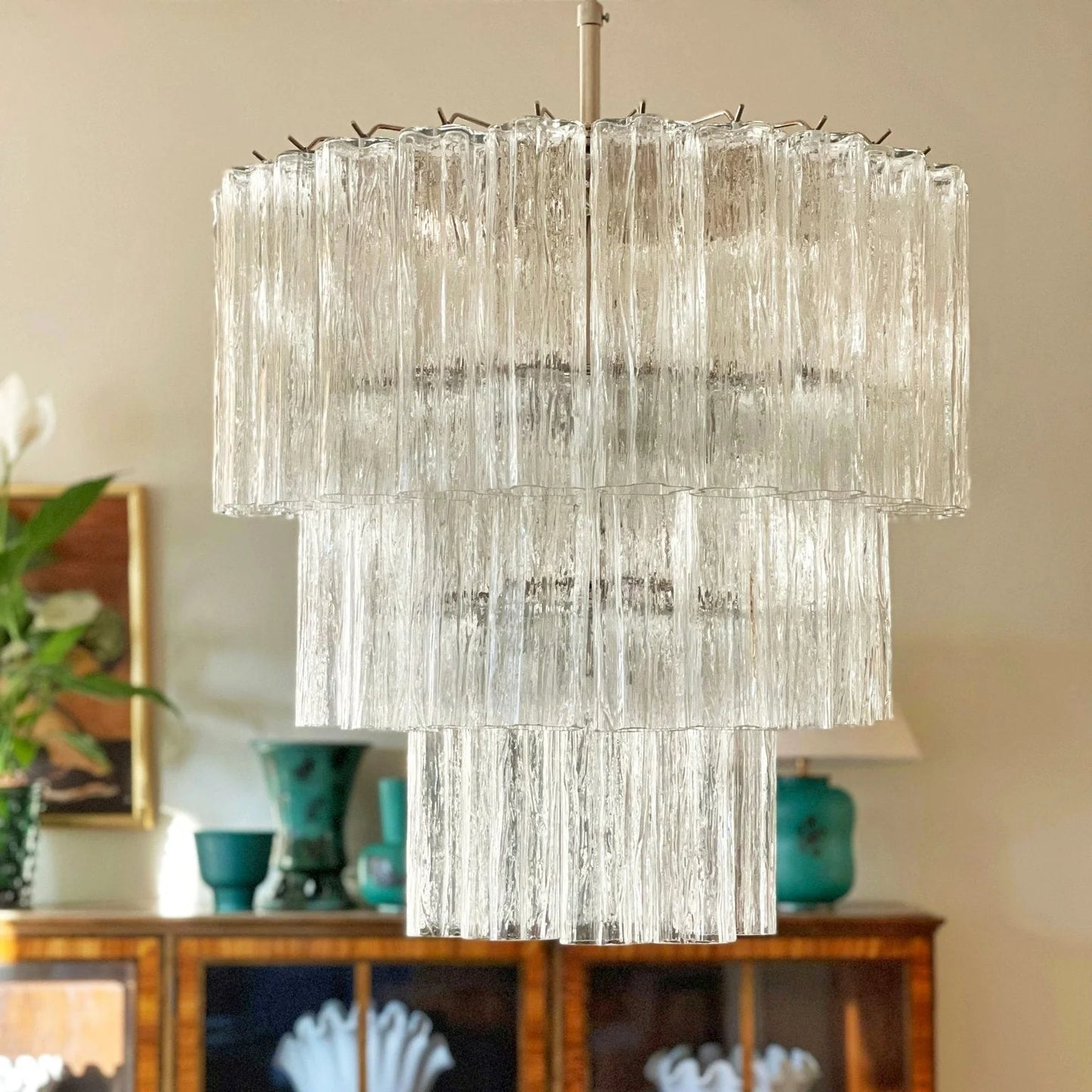 Murano Transparent Tubes Chandelier