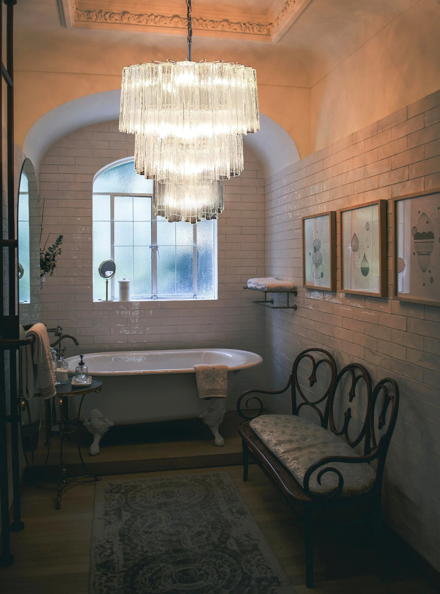 Murano Transparent Tubes Chandelier