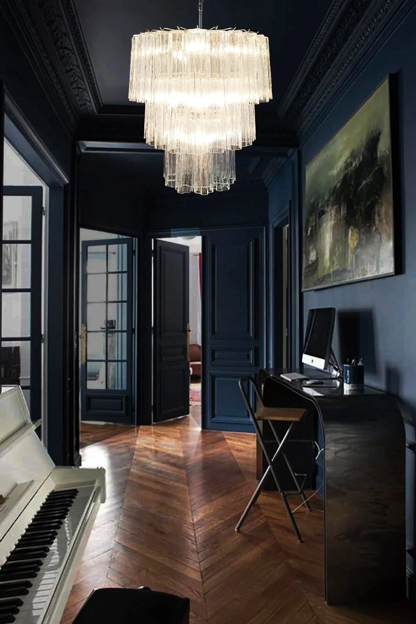 Murano Transparent Tubes Chandelier