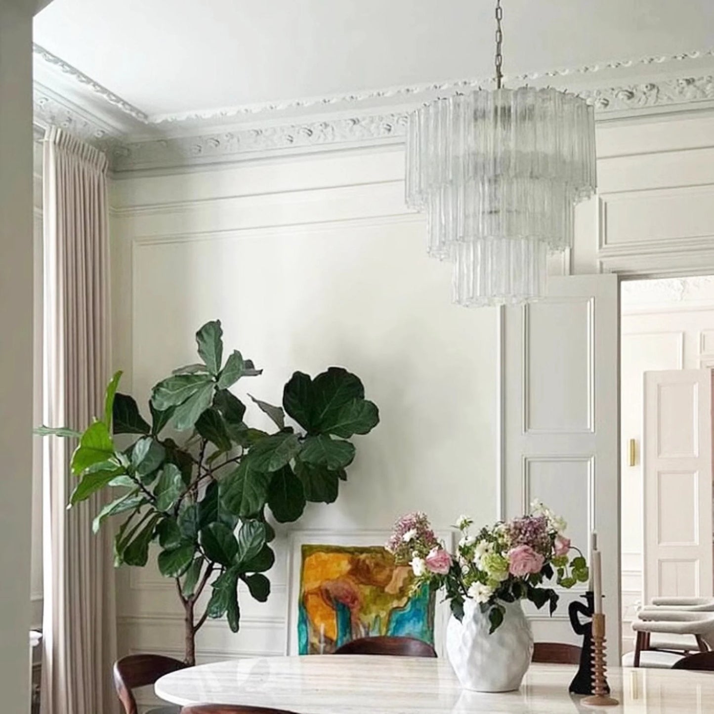 Murano Transparent Tubes Chandelier