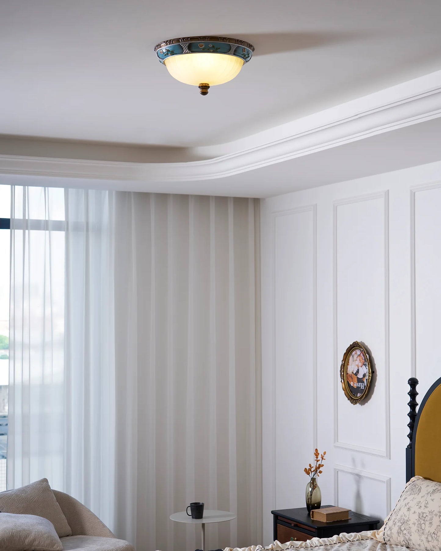 Retro Floral Resin Recessed Ceiling Light